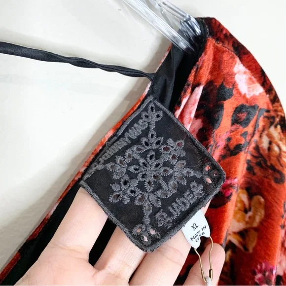 NEW Johnny Was Alanis Velvet Floral Maxi Dress (Sz XL) Red Rose Multi - Picture 11 of 15